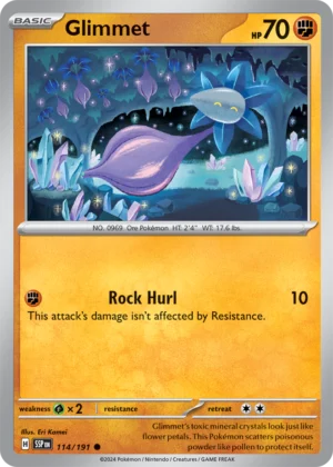 Pokémon TCG SV8: Surging Sparks 114/191 Glimmet Common Ungraded
