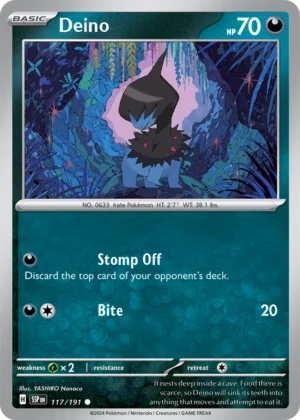 Pokémon TCG SV8: Surging Sparks 117/191 Deino Common Ungraded