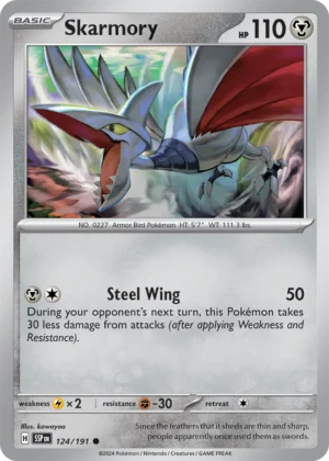 Pokémon TCG SV8: Surging Sparks 124/191 Skarmory Common Ungraded