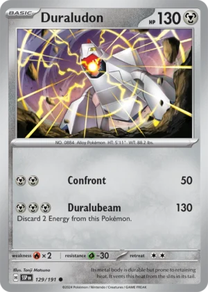 Pokémon TCG SV8: Surging Sparks 129/191 Duraludon Common Ungraded