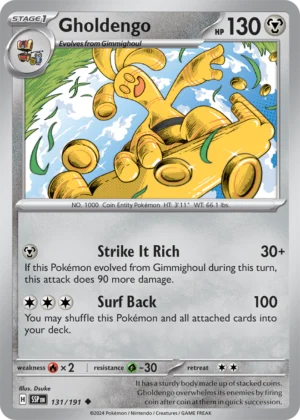 Pokémon TCG SV8: Surging Sparks 131/191 Gholdengo Uncommon Ungraded
