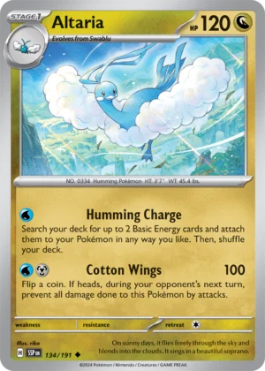 Pokémon TCG SV8: Surging Sparks 134/191 Altaria Uncommon Ungraded