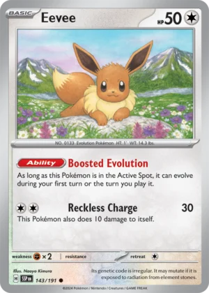 Pokémon TCG SV8: Surging Sparks 143/191 Eevee Common Ungraded