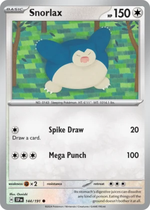 Pokémon TCG SV8: Surging Sparks 144/191 Snorlax Common Ungraded