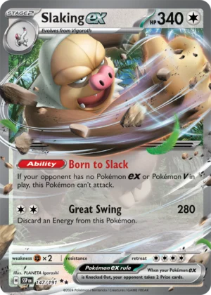 Pokémon TCG SV8: Surging Sparks 147/191 Slaking ex Double Rare Ungraded
