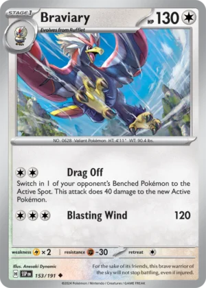 Pokémon TCG SV8: Surging Sparks 153/191 Braviary Uncommon Ungraded