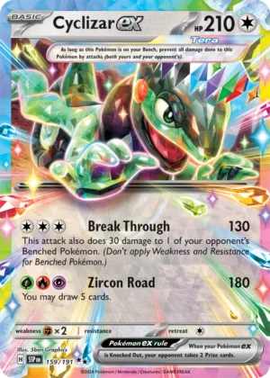 Pokémon TCG SV8: Surging Sparks 159/191 Cyclizar ex Double Rare Ungraded