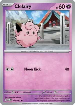 Pokémon TCG SV6: Twilight Masquerade 078/167 Clefairy Common Ungraded