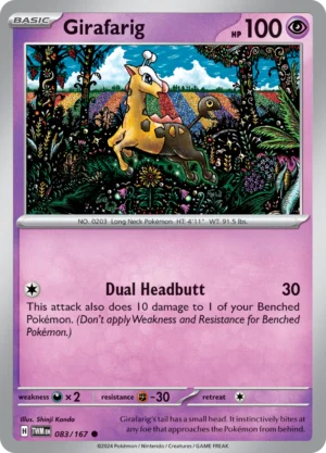 Pokémon TCG SV6: Twilight Masquerade 083/167 Girafarig Common Ungraded