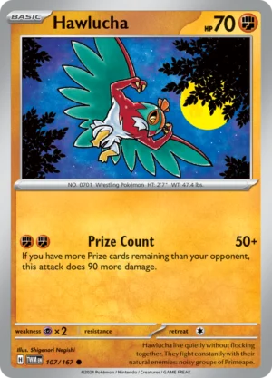 Pokémon TCG SV6: Twilight Masquerade 107/167 Hawlucha Common Ungraded