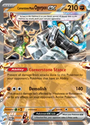 Pokémon TCG SV6: Twilight Masquerade 112/167 Cornerstone Mask Ogerpon ex Double Rare Ungraded