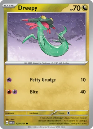 Pokémon TCG SV6: Twilight Masquerade 128/167 Dreepy Common Ungraded