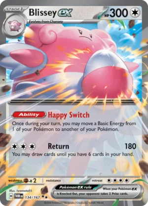 Pokémon TCG SV6: Twilight Masquerade 134/167 Blissey ex Double Rare Ungraded
